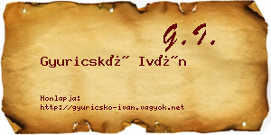 Gyuricskó Iván névjegykártya